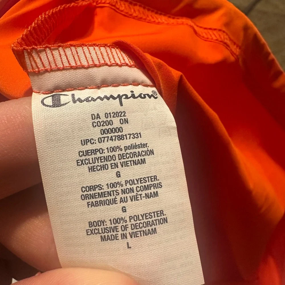 NWT Champion FedEx Mens Large Orange Half Zip Hooded Windbreaker Outdoor Jacket - Picture 6 of 10